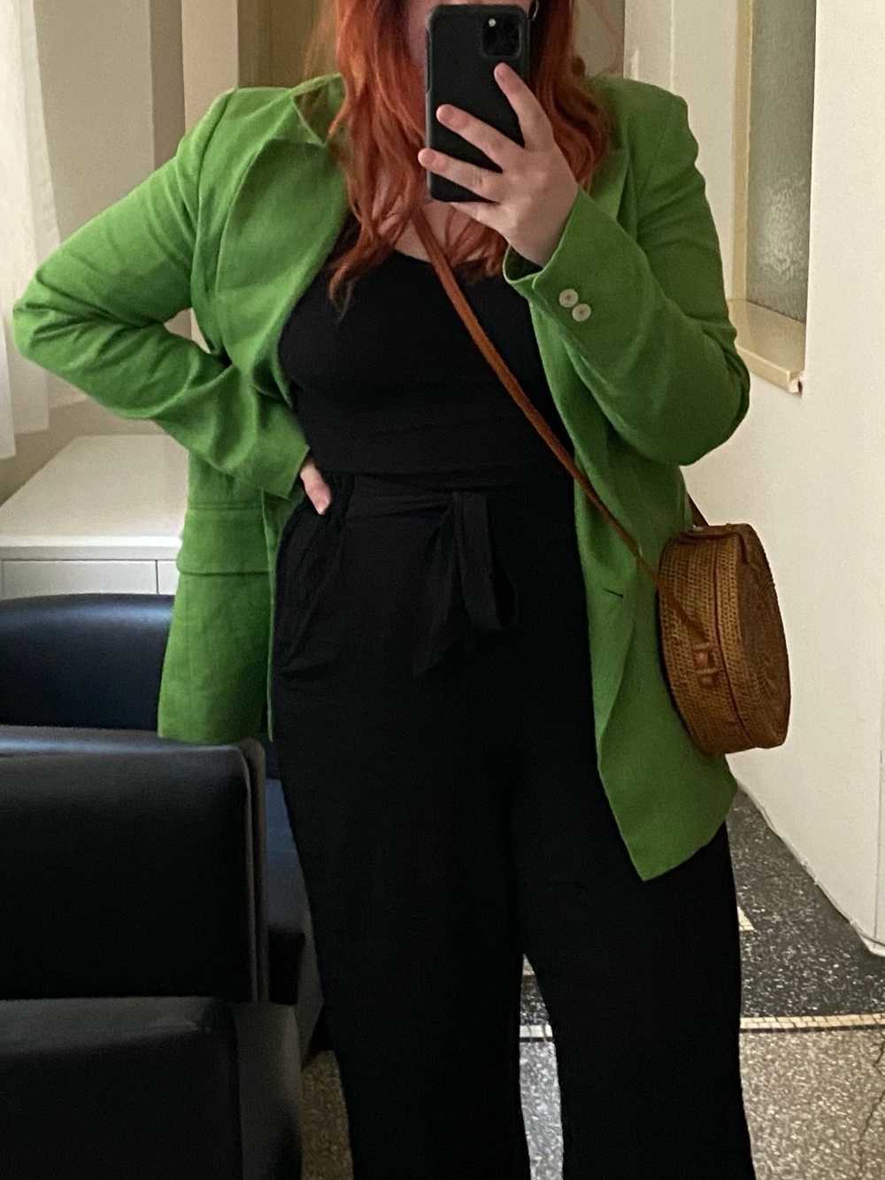 100% linen green MANGO blazer - Picture 7 of 7